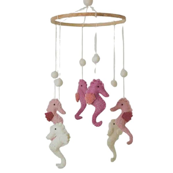 Sea horse mobile - pink