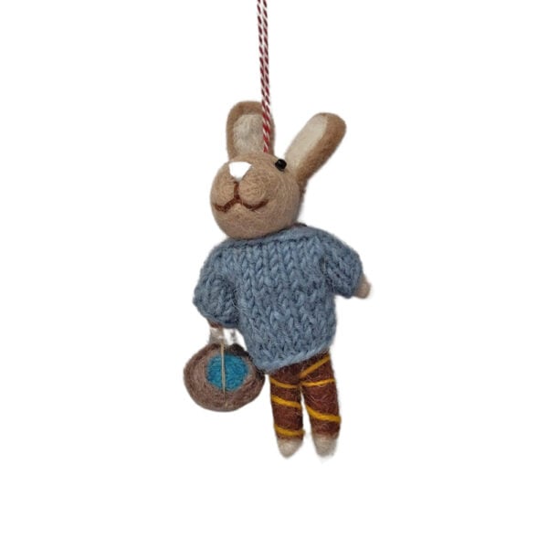 Rabbit decoration - blue jumper
