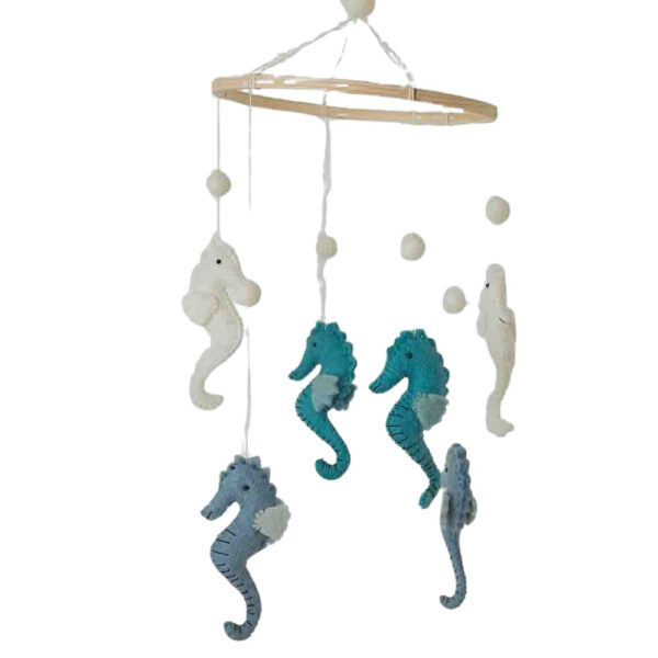 Sea horse mobile - blue