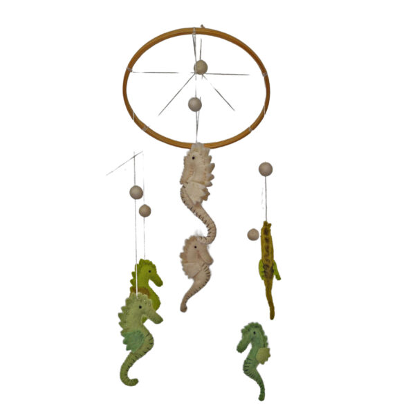 Sea horse mobile - green