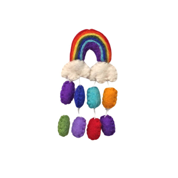 Rainbow and raindrops decoration - small