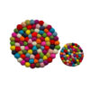 Felt ball table mat and coaster - multicolour
