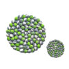 Felt ball table mat and coaster - soft green, grey and white