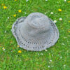 Hemp and cotton broad brim hat - blue/grey