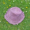 Hemp and cotton broad brim hat - mauve