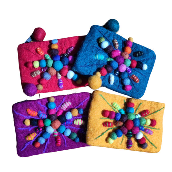 Colourful bobble purse