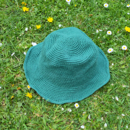Cotton crochet hat - green