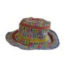 Hemp and cotton hat with colourful stripes