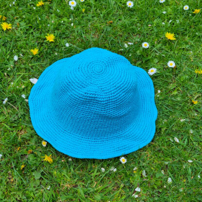 Cotton crochet hat - turquoise