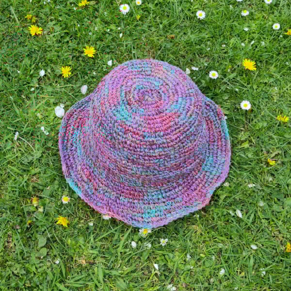 Hemp and cotton hat blues and purple Hemp and cotton hat - blues and purple