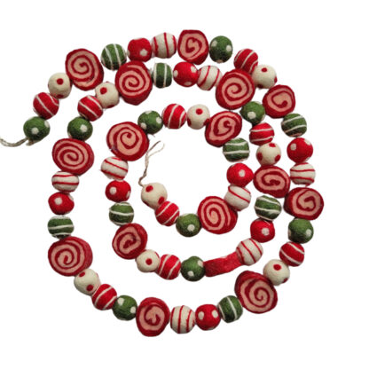 Christmas garland - spotty and stripy