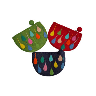 Colourful raindrops purse - bright