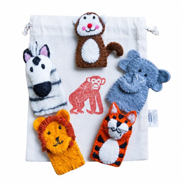Bag of finger puppets - zoo