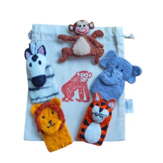 Bag of finger puppets - zoo