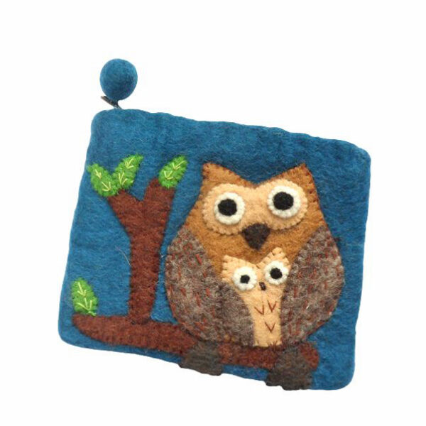 Owl purse - teal