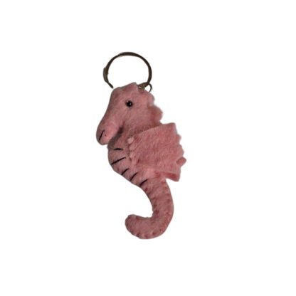 Seahorse key ring/bag charm - pink