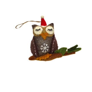 Owl on a branch decoration