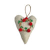 Embroidered white heart decoration