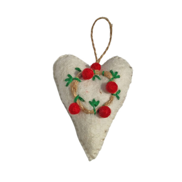 Untitled design - 1 Embroidered white heart decoration