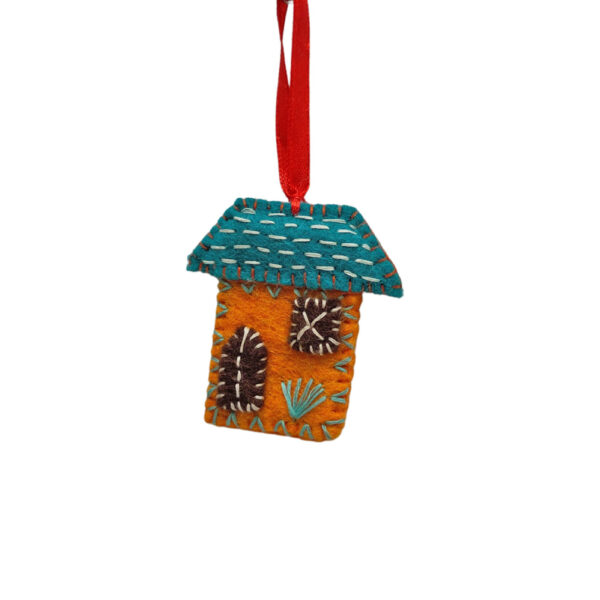Untitled design - 1 Embroidered house decoration - small orange