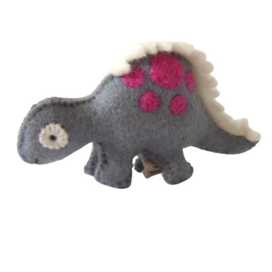 Dinosaur small - grey with pink spots