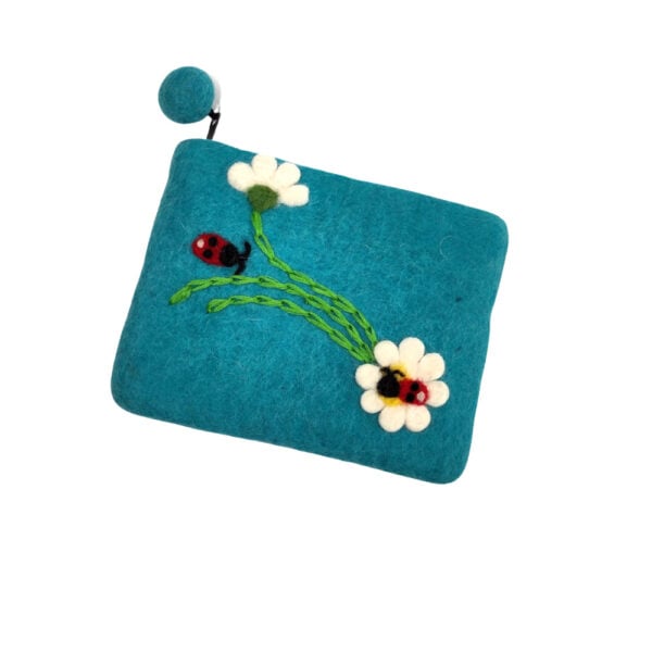 Ladybirds and daisies purse