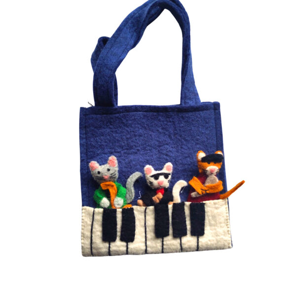 Finger puppet bag - musical cats