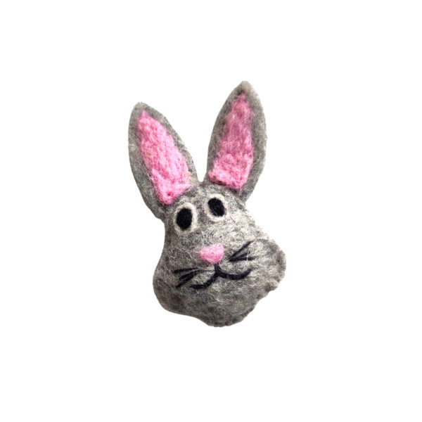 Grey rabbit brooch