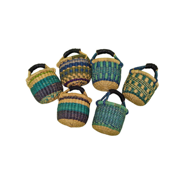 Tiny bolga basket - mainly blue