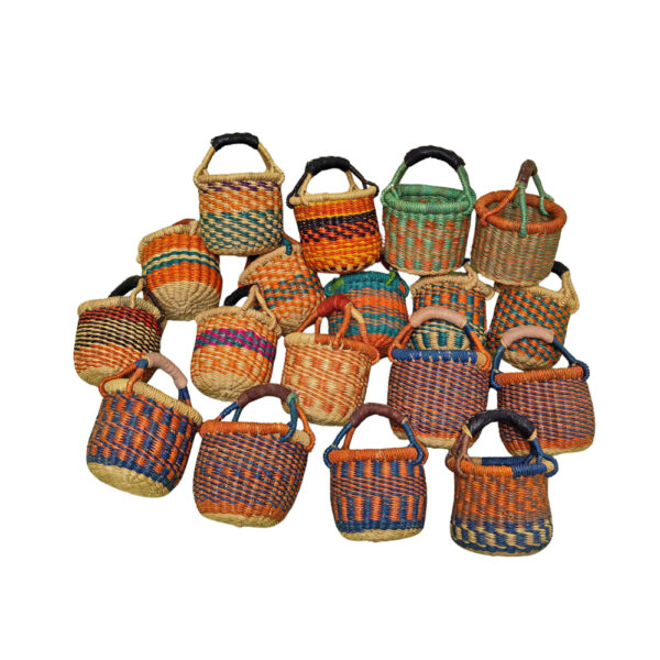 Tiny bolga basket - mainly orange