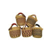 Tiny bolga basket - natural and brown/black