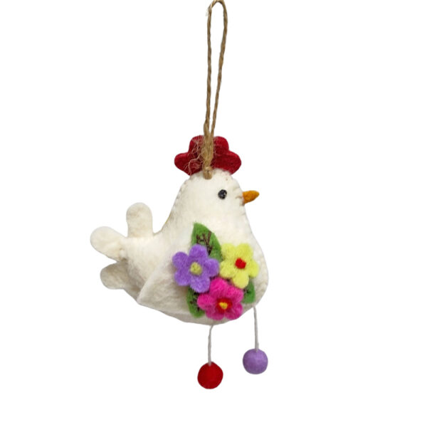 Flowery hen decoration