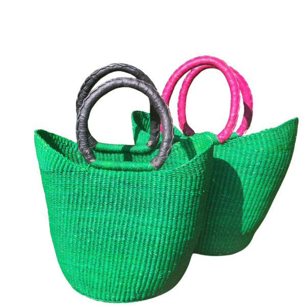 Medium U shoppers - bright green