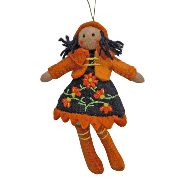 Orange flower girl decoration