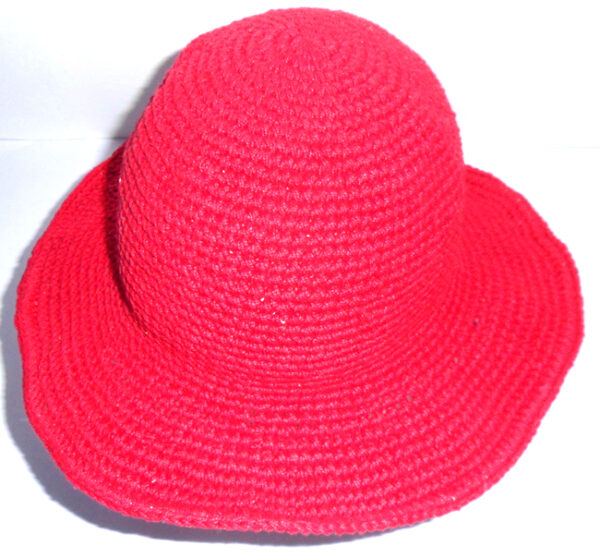 Cotton crochet hat - red