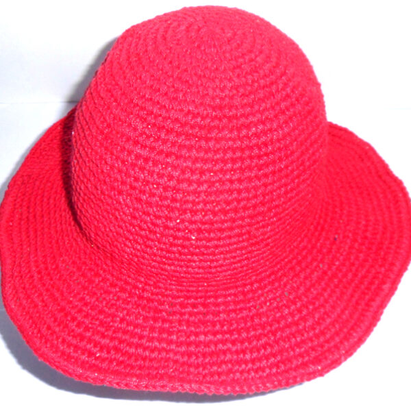 Cotton crochet hat - red