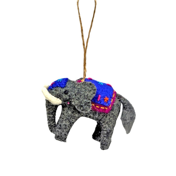 Embroidered elephant decoration