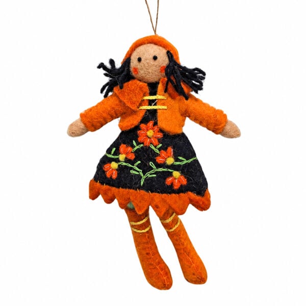 Orange flower girl decoration