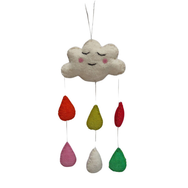 Cloud with raindrops decoration - small