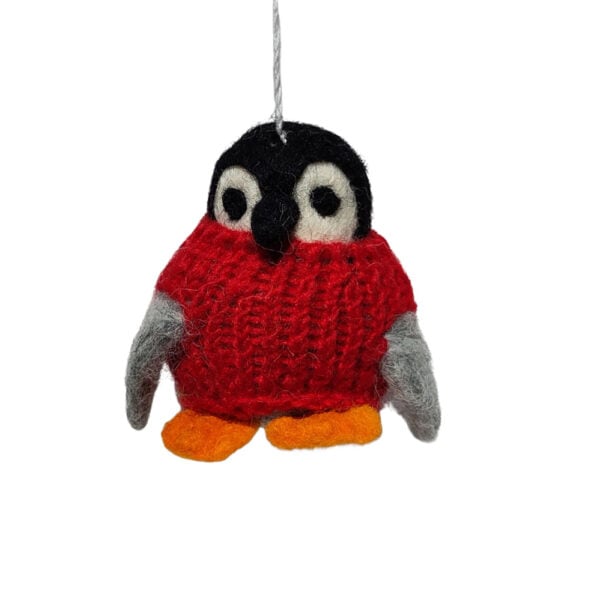 Untitled design - 1 Penguin in red jumper decoration