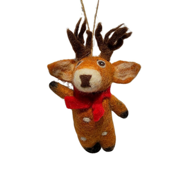 Reindeer in red scarf decoration