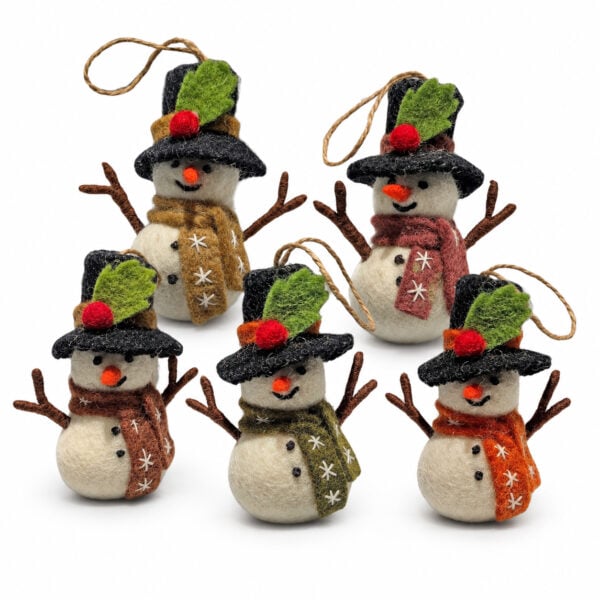 Snowmen wearing scarf all Cheery snowman decoration