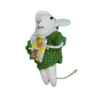 Mouse decoration holding present.jpg - 1 Mouse holding present decoration