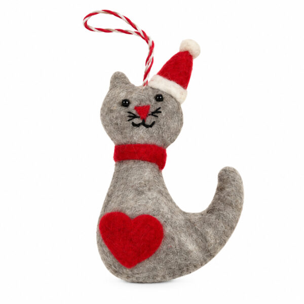 Christmas cat decoration grey Christmas cat decoration - grey
