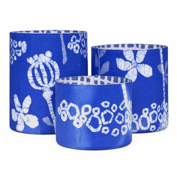 Set of three fabric bins - pale blue