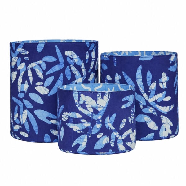 Set of three fabric bins - dark blue