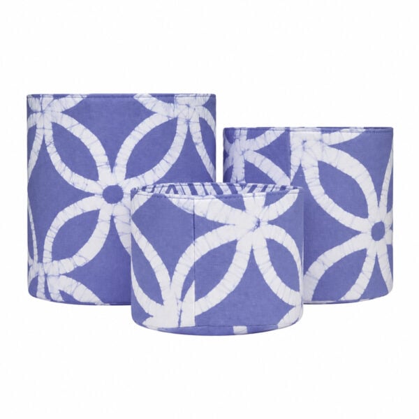 Set of three fabric bins - pale grey