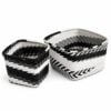 Telephone wire square basket black and white Telephone wire square bowl black and white