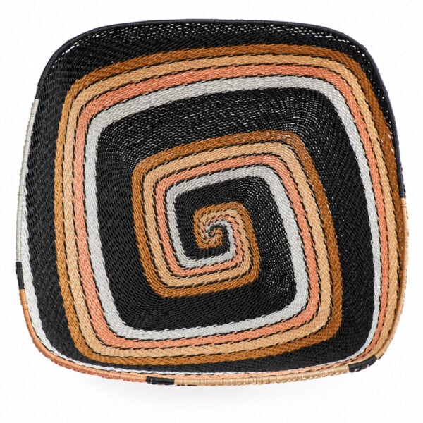 Telephone wire square bowl dark metallic