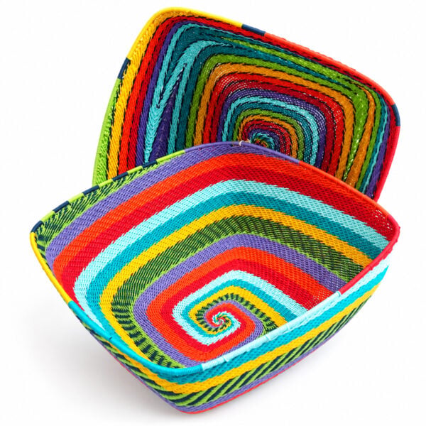 Telephone wire square bowl rainbow